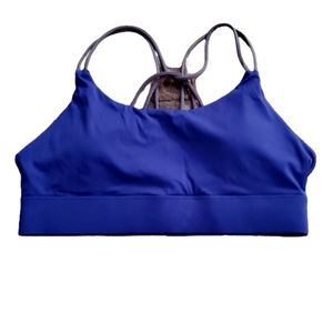 Vie Active Blue grey Strappy XL sports bra NWT